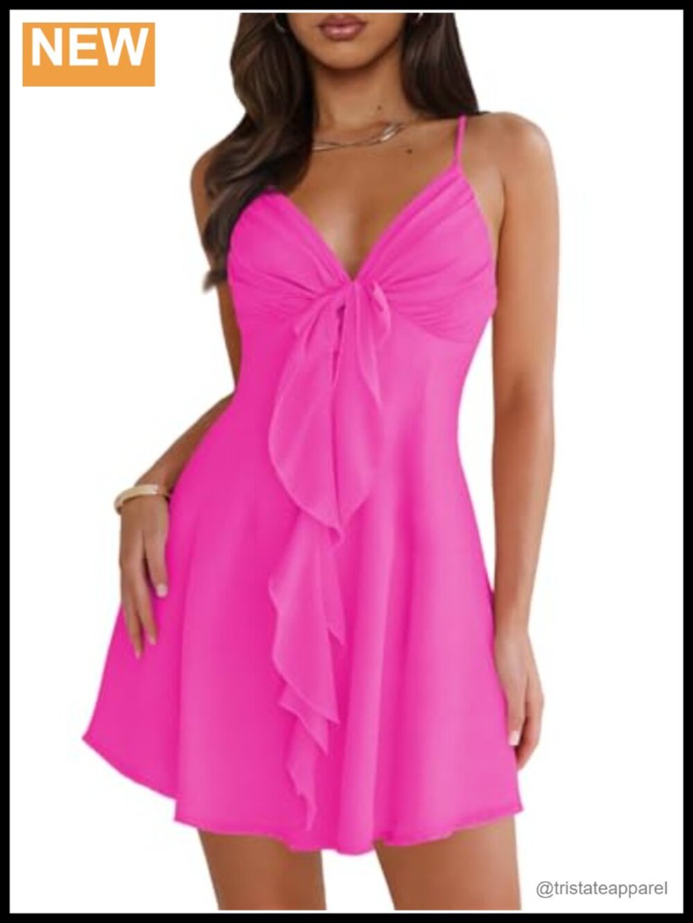 Women's Sleeveless V-Neck Mini Dress Spaghetti Strap Sundress